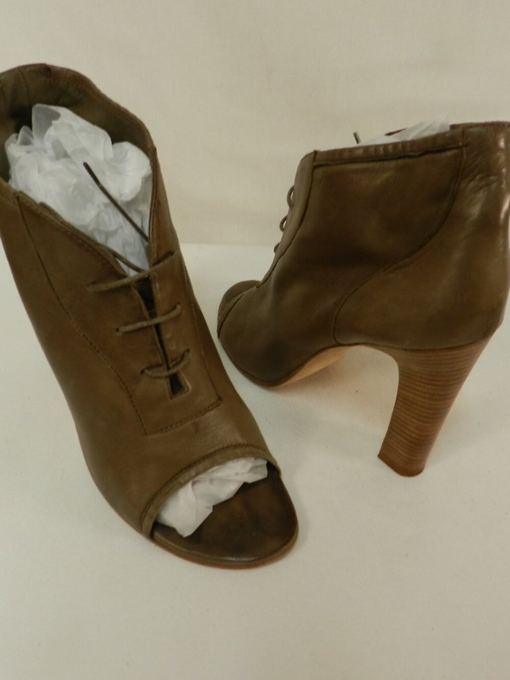 Jil Sander Leather ankle heeled booties boots Women Italy brown Size Sz 40 US 9